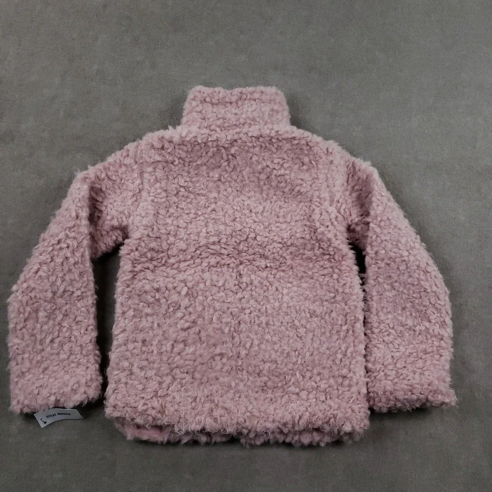 Steve Madden Jacket Girls Large‎ 14/16 Rose Tan Faux Fur Sherpa Zip Coat Warm
